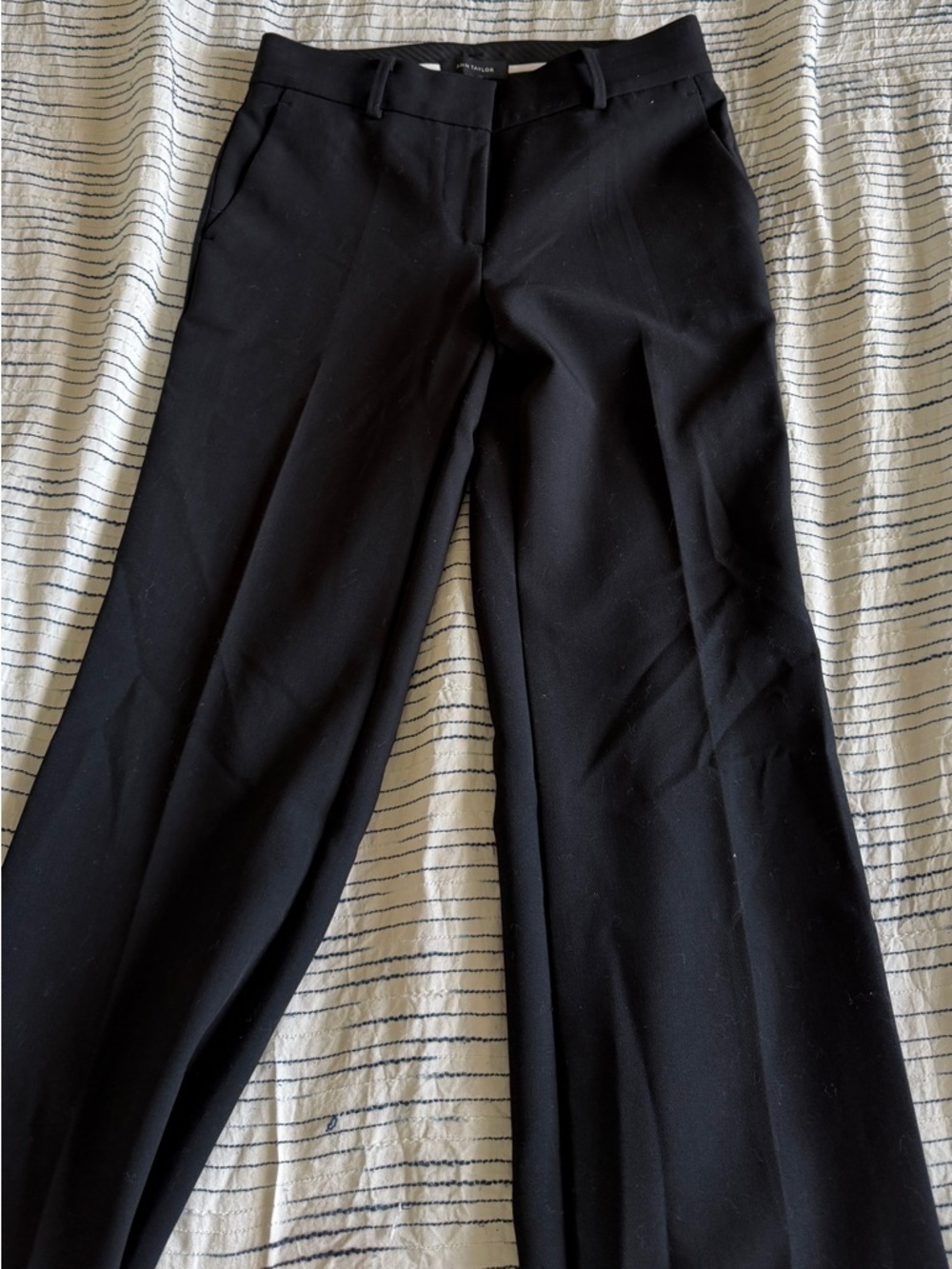 Ann Taylor Black Tailored Wide-Leg Pants Size 0P